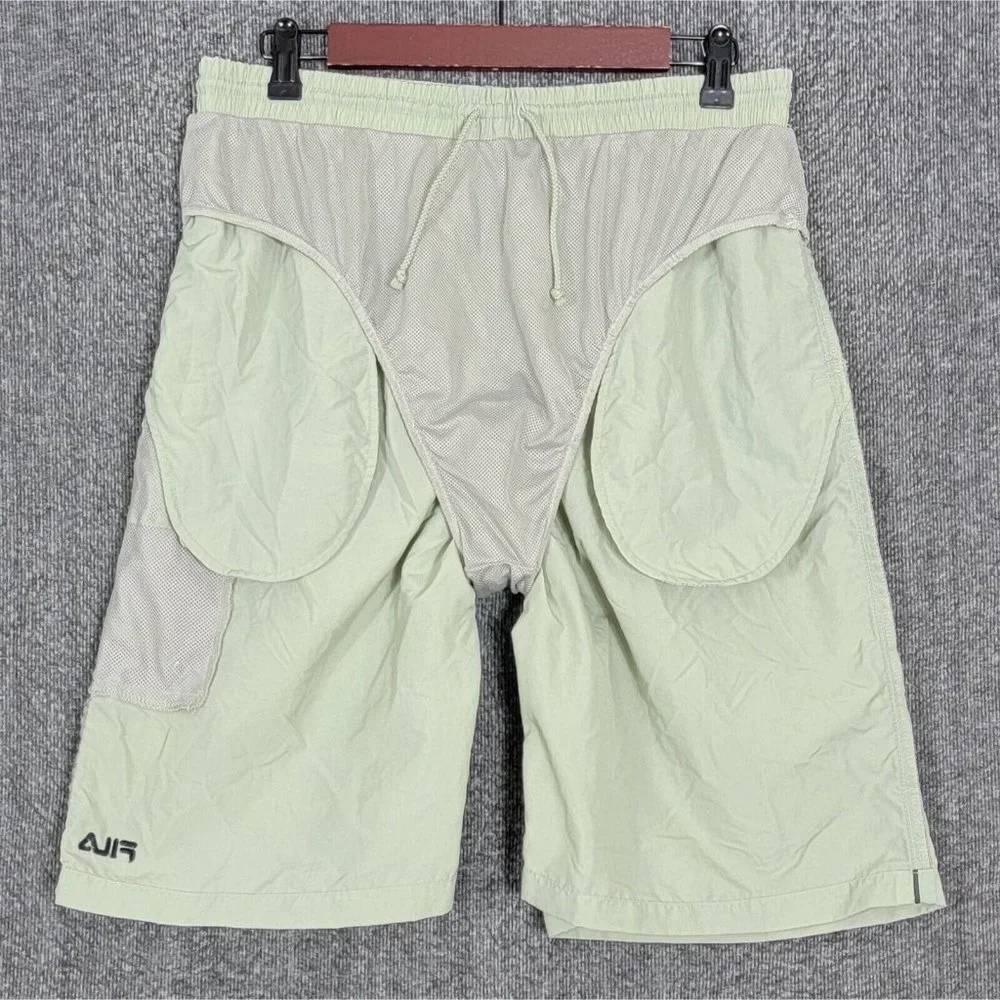 FILA Swim Trunks Mens L Light Green Swim Shorts Lined Built In Brief Drawstring